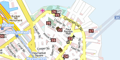 Old North Church Boston Stadtplan